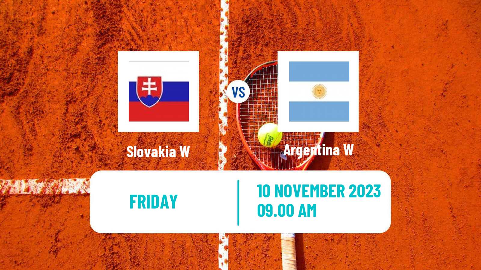 Tennis WTA Billie Jean King Cup World Group Teams Slovakia W - Argentina W