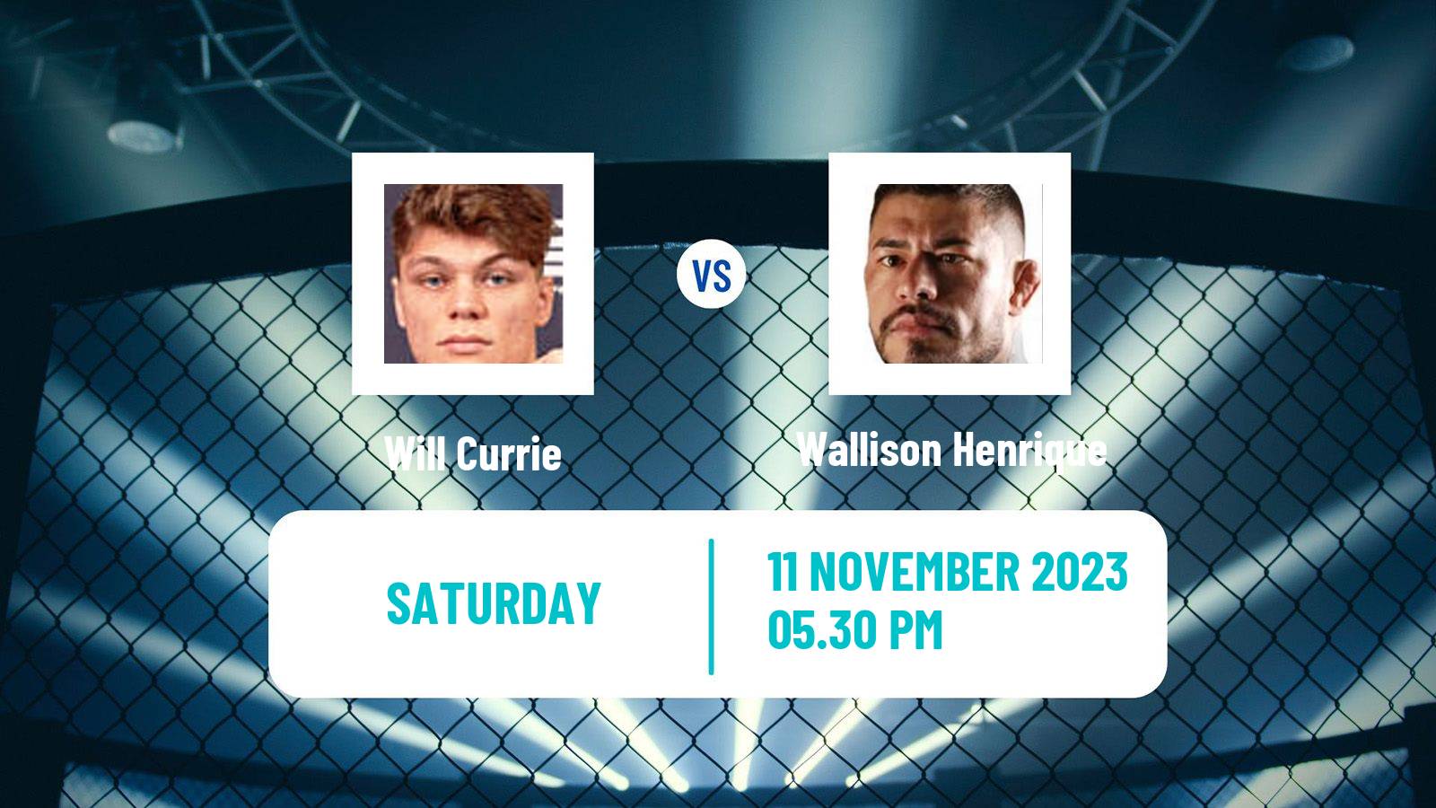 MMA Middleweight Cage Warriors Men Will Currie - Wallison Henrique