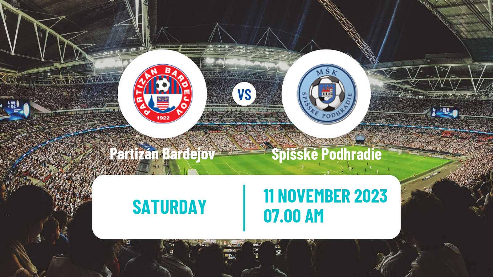 Soccer Slovak 3 Liga East Partizán Bardejov - Spišské Podhradie