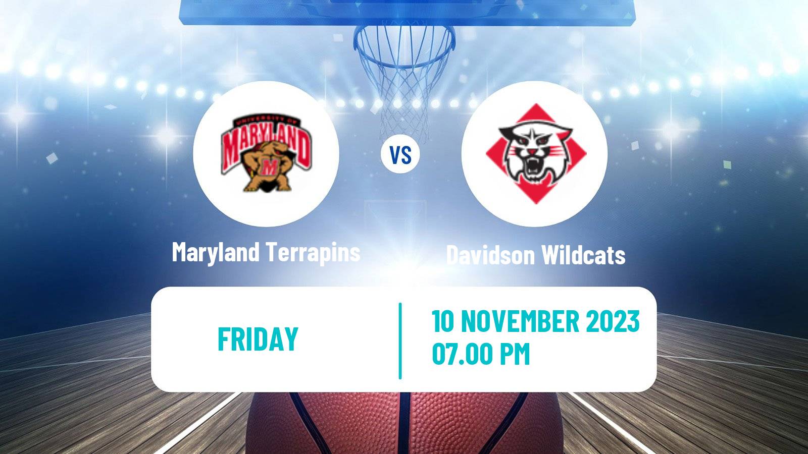 Basketball NCAA College Basketball Maryland Terrapins - Davidson Wildcats
