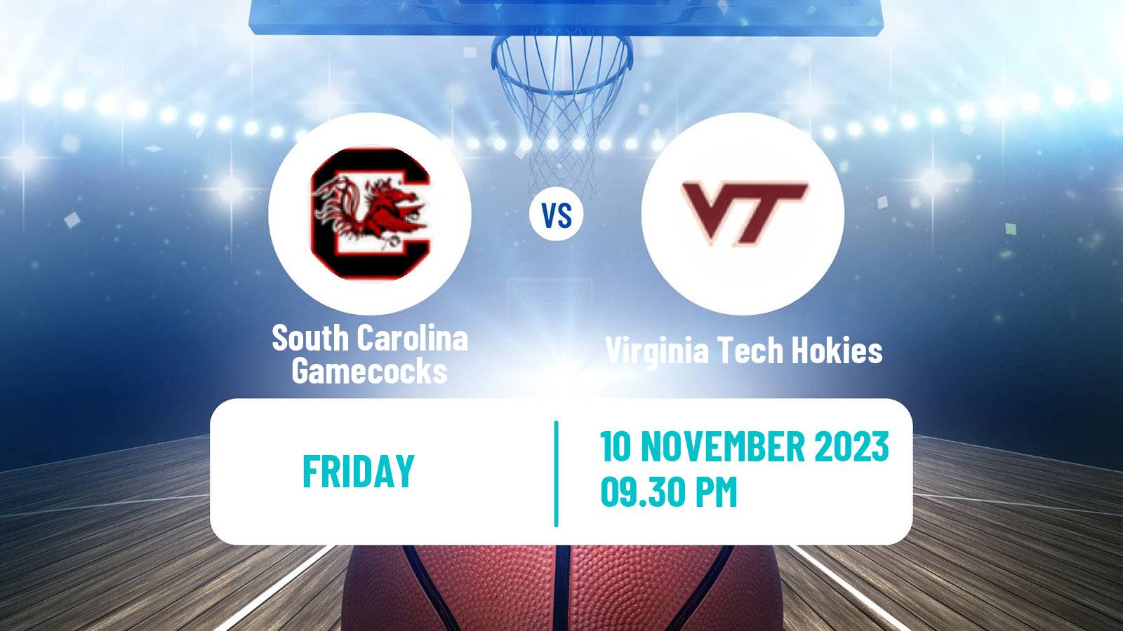 Basketball NCAA College Basketball South Carolina Gamecocks - Virginia Tech Hokies