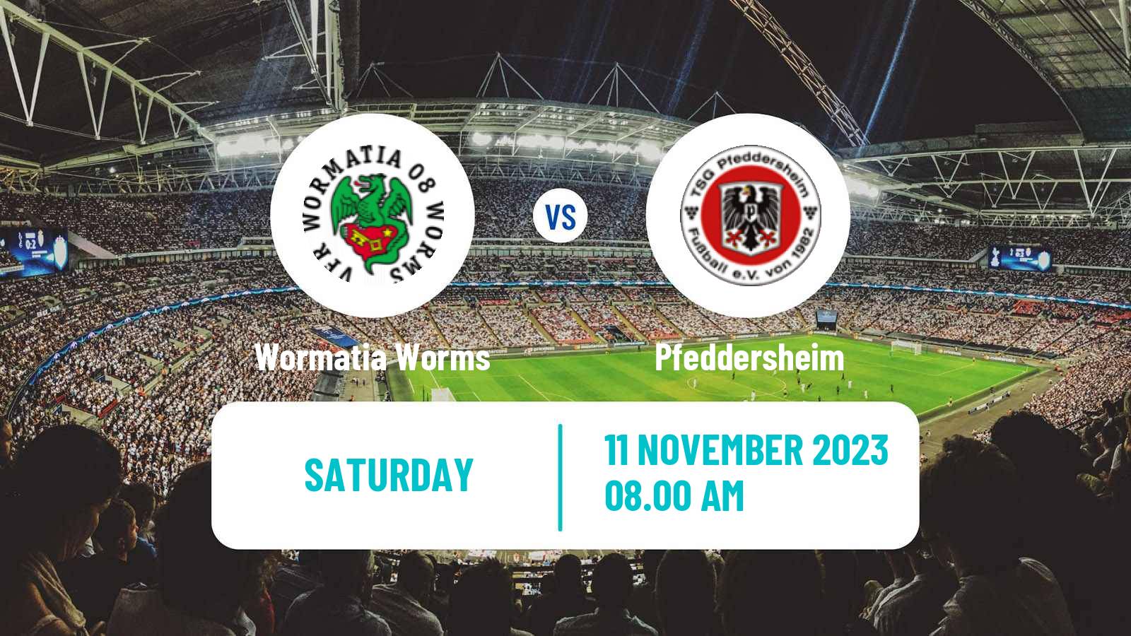 Soccer German Oberliga Rheinland-Pfalz/Saar Wormatia Worms - Pfeddersheim