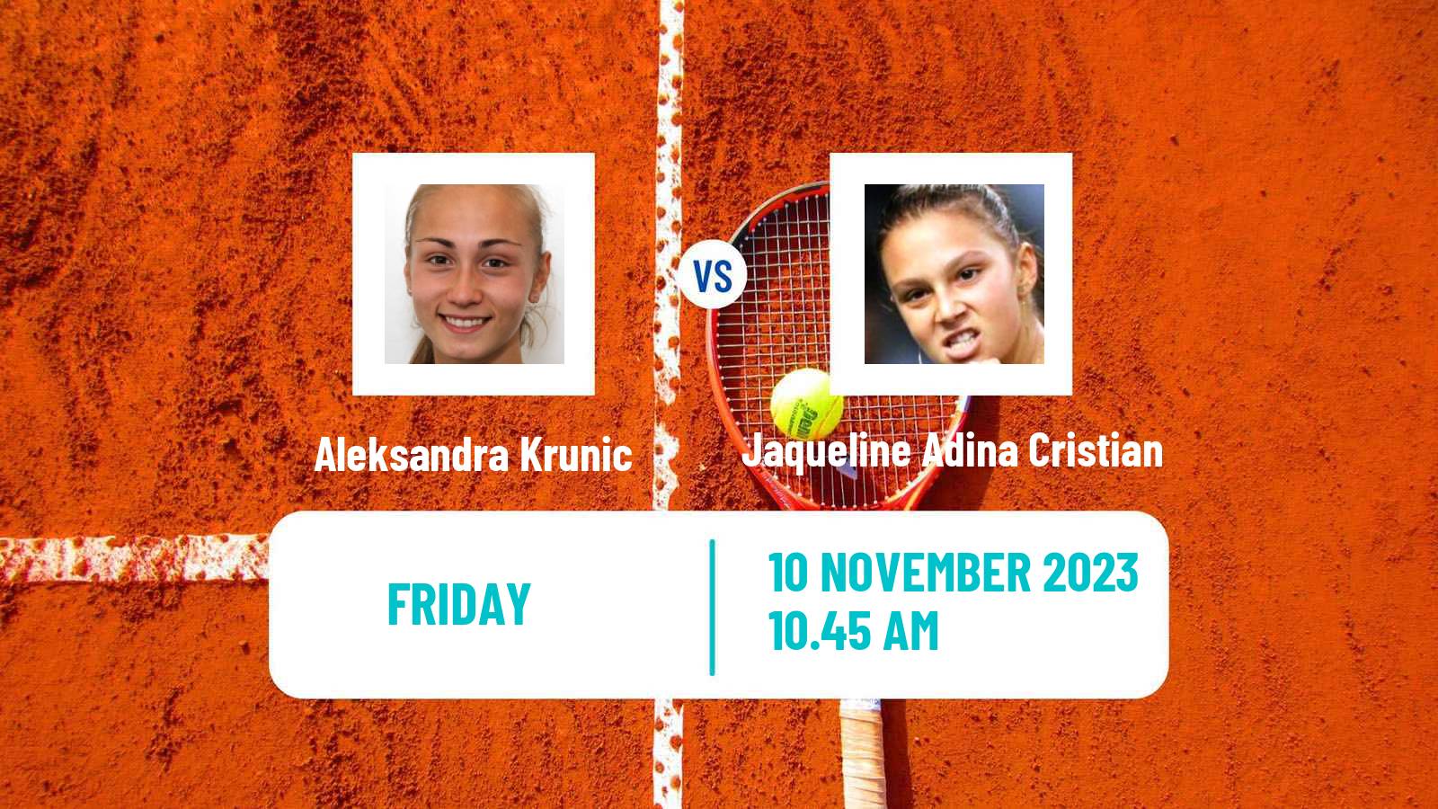 Tennis WTA Billie Jean King Cup World Group Aleksandra Krunic - Jaqueline Adina Cristian