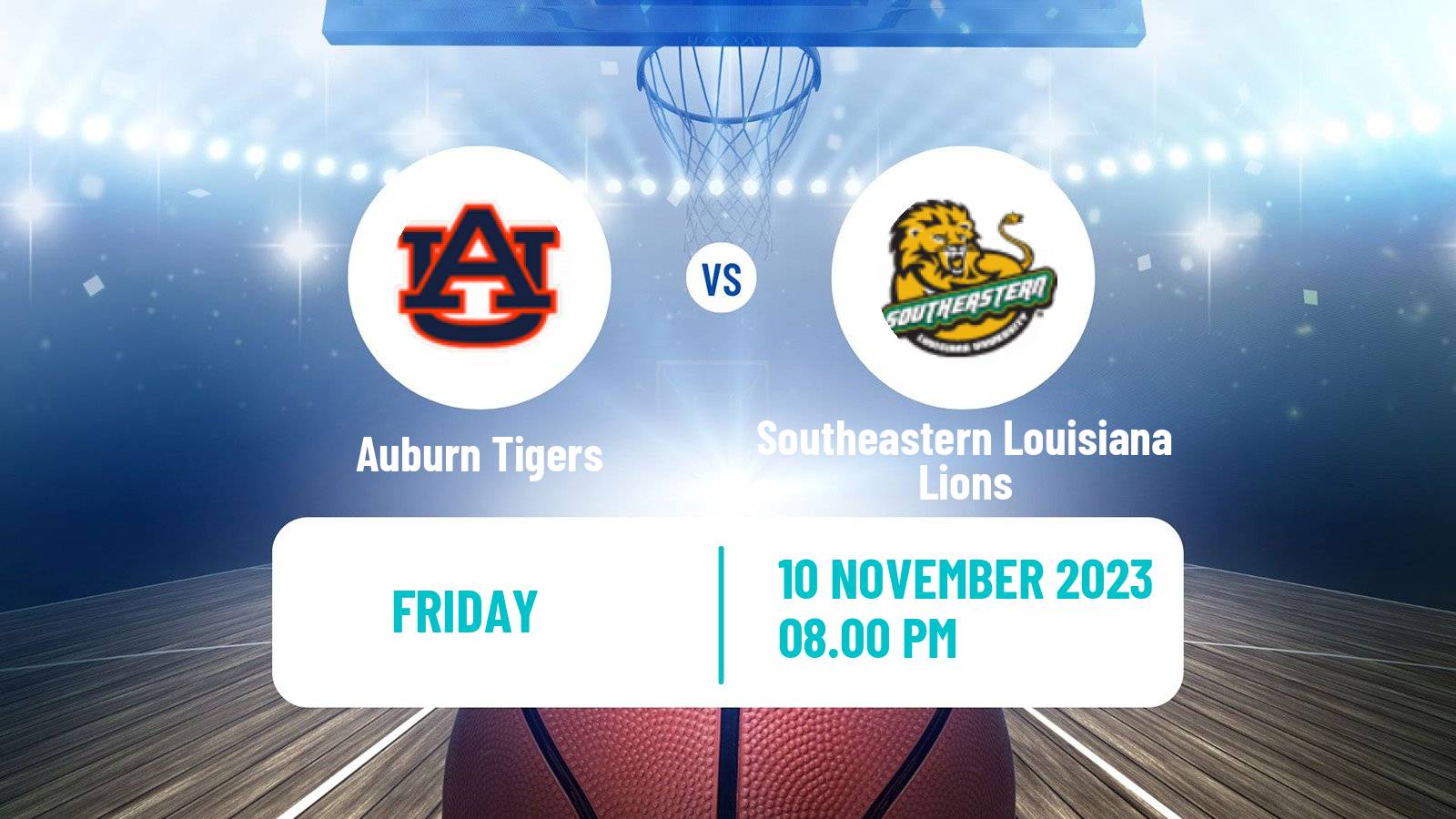 Basketball NCAA College Basketball Auburn Tigers - Southeastern Louisiana Lions