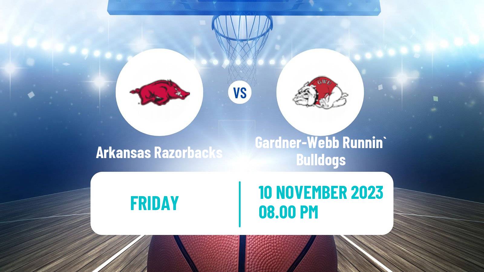 Basketball NCAA College Basketball Arkansas Razorbacks - Gardner-Webb Runnin` Bulldogs