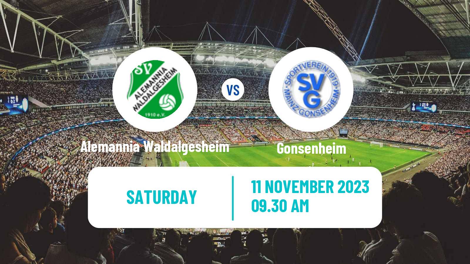 Soccer German Oberliga Rheinland-Pfalz/Saar Alemannia Waldalgesheim - Gonsenheim