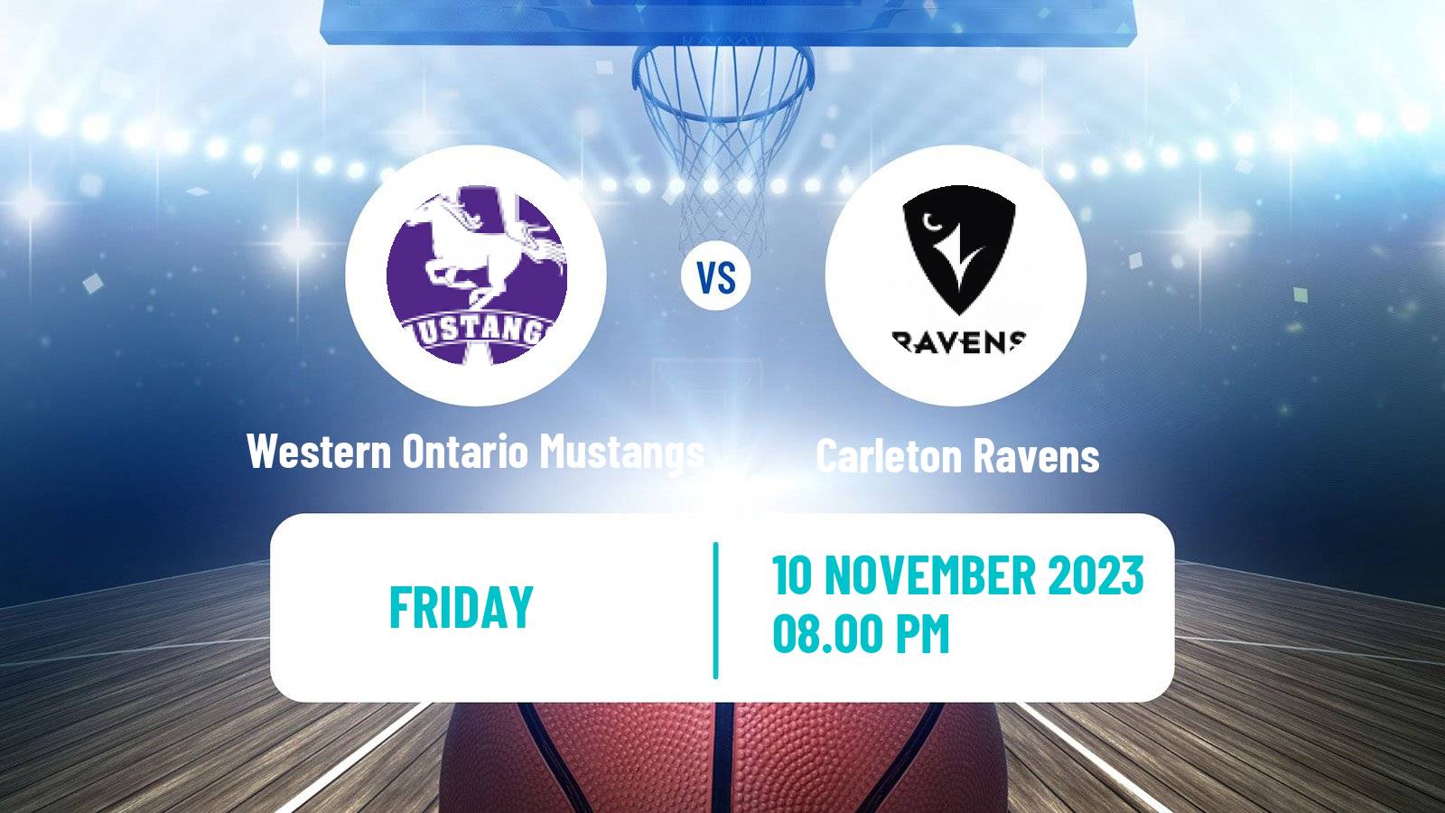 Basketball Canadian U Sports Basketball Western Ontario Mustangs - Carleton Ravens