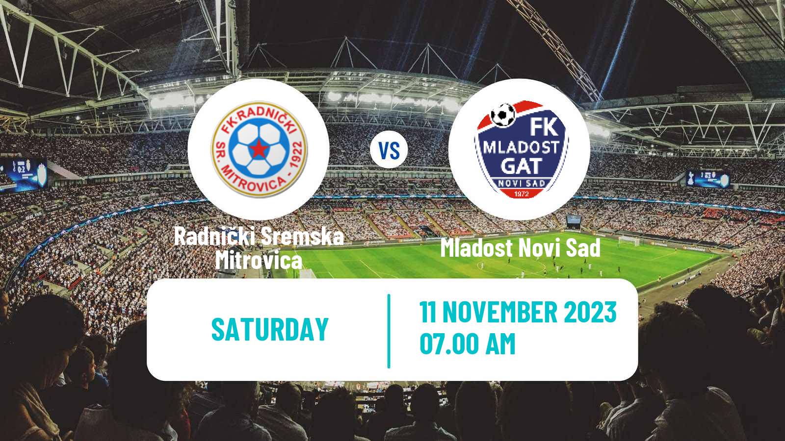 Soccer Serbian Prva Liga Radnički Sremska Mitrovica - Mladost Novi Sad