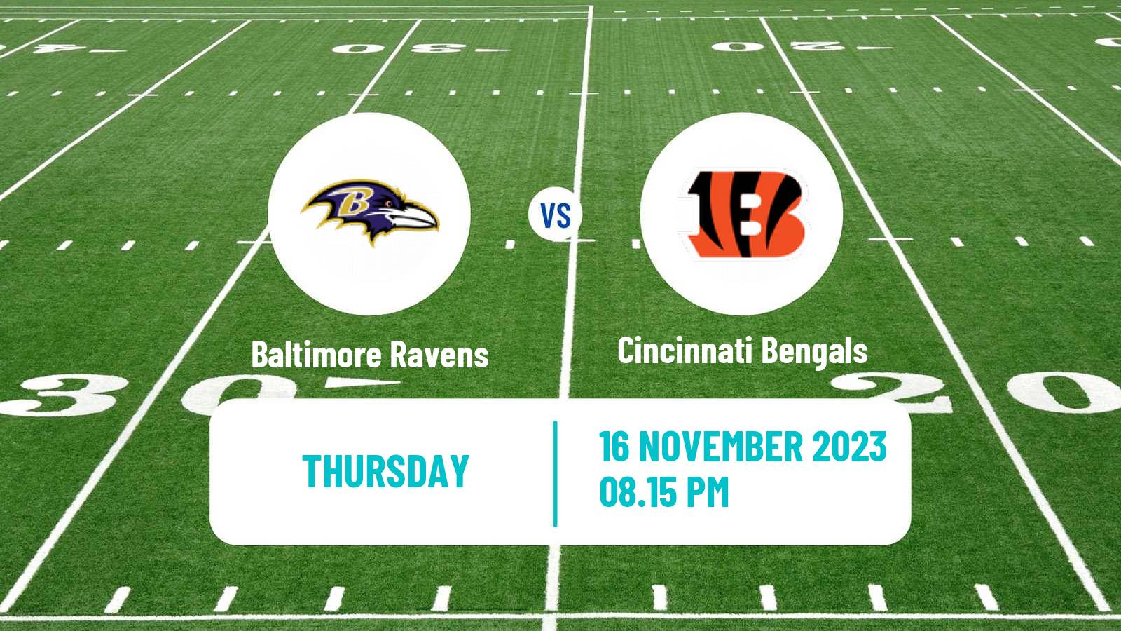 American football NFL Baltimore Ravens - Cincinnati Bengals