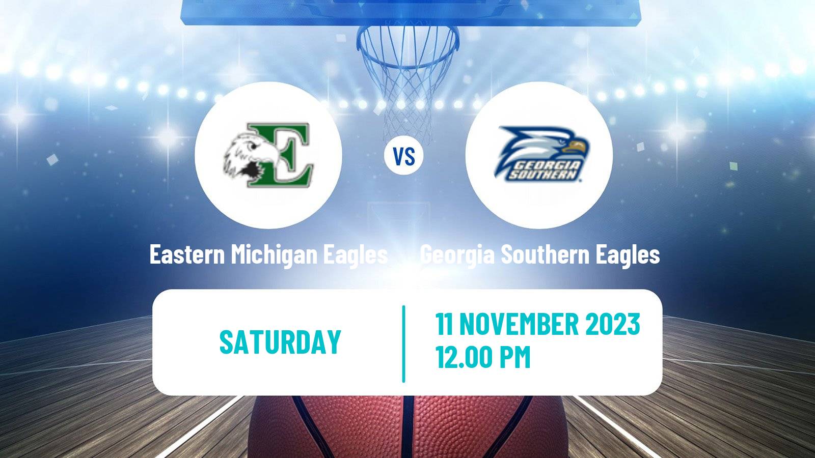 Basketball NCAA College Basketball Eastern Michigan Eagles - Georgia Southern Eagles