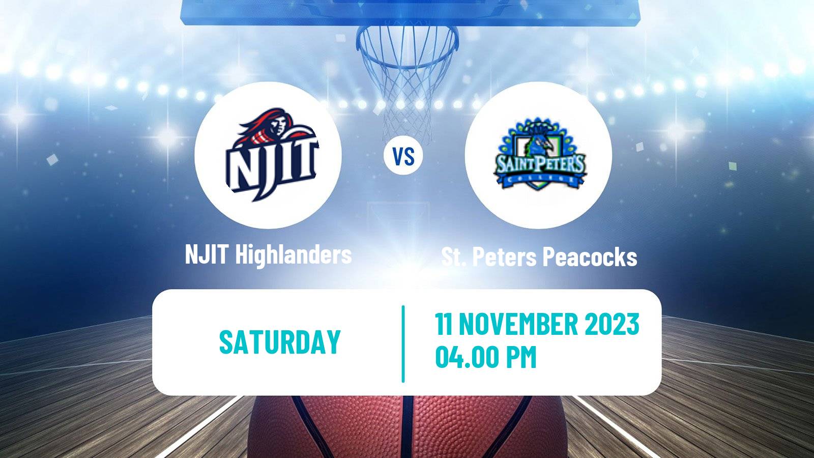 Basketball NCAA College Basketball NJIT Highlanders - St. Peters Peacocks