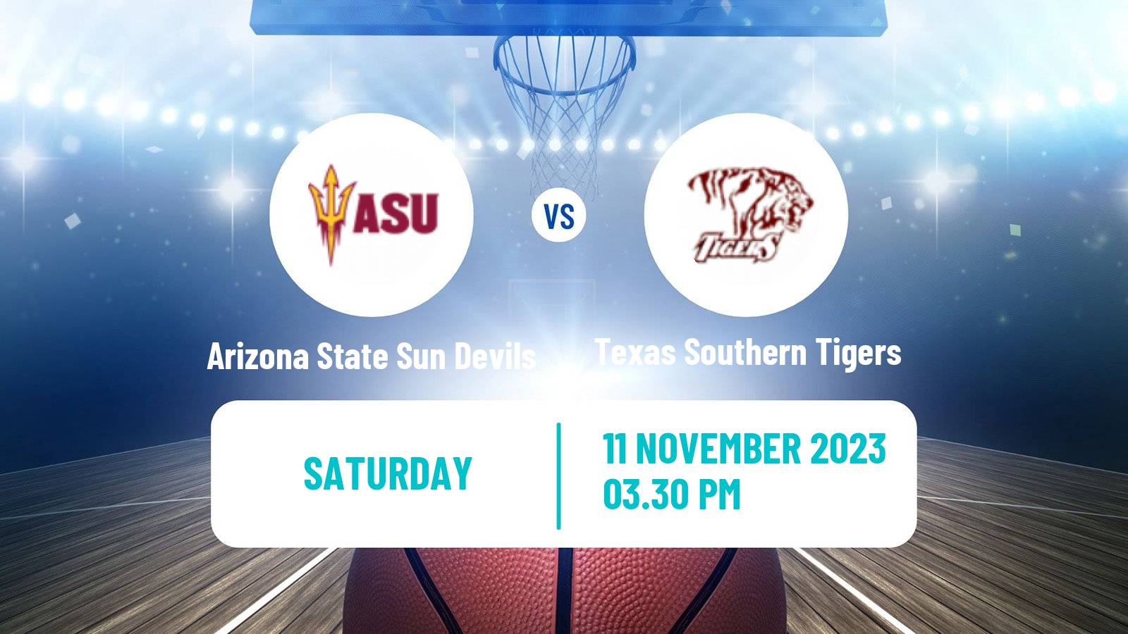 Basketball NCAA College Basketball Arizona State Sun Devils - Texas Southern Tigers