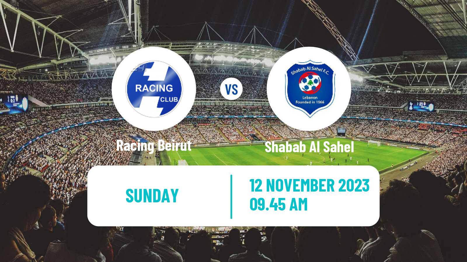 Soccer Lebanese Premier League Racing Beirut - Shabab Al Sahel