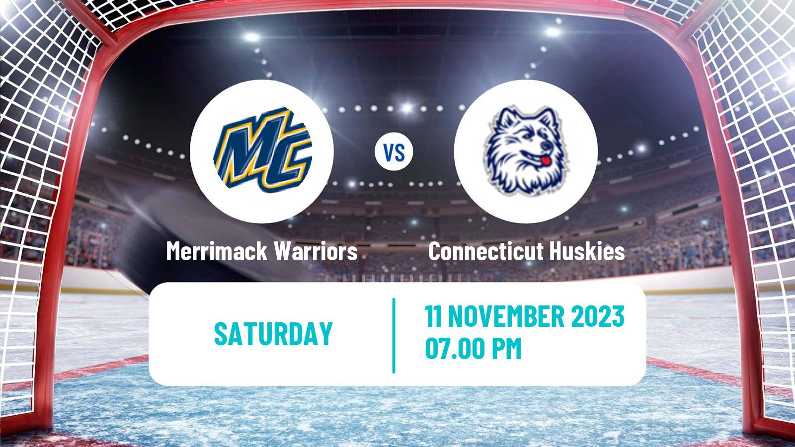 Hockey NCAA Hockey Merrimack Warriors - Connecticut Huskies