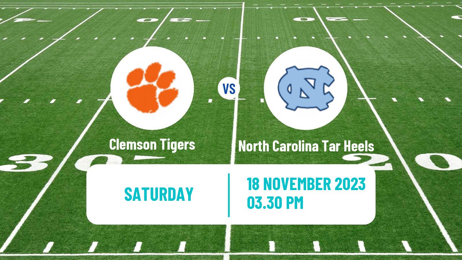 American football NCAA College Football Clemson Tigers - North Carolina Tar Heels