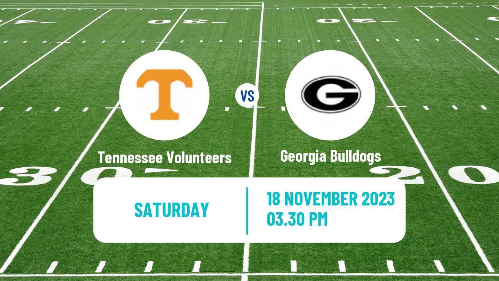 American football NCAA College Football Tennessee Volunteers - Georgia Bulldogs