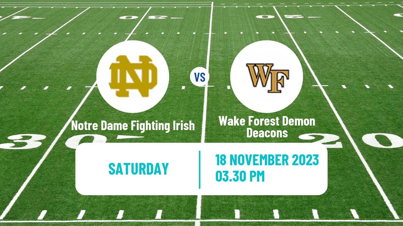 American football NCAA College Football Notre Dame Fighting Irish - Wake Forest Demon Deacons