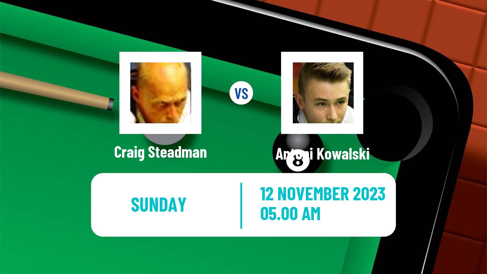 Snooker Q Tour Craig Steadman - Antoni Kowalski