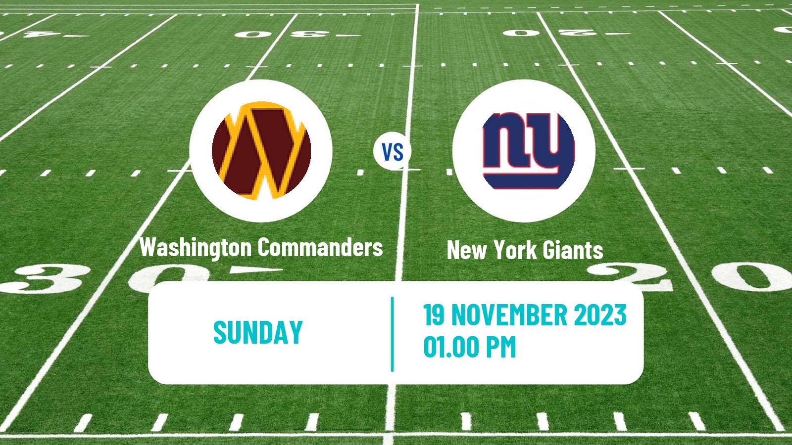 American football NFL Washington Commanders - New York Giants