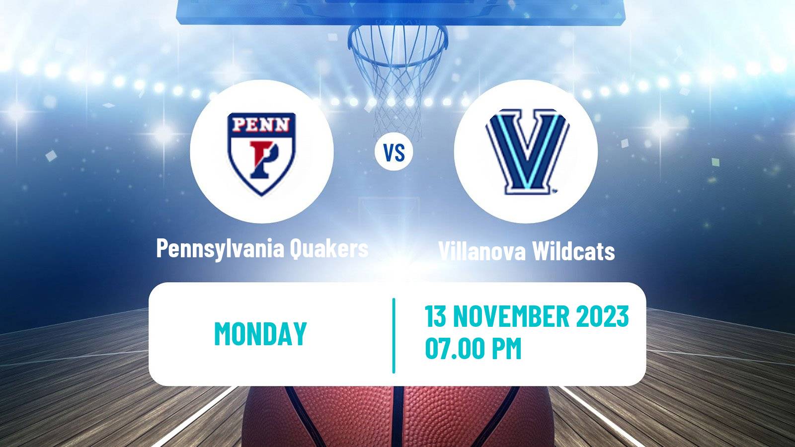 Basketball NCAA College Basketball Pennsylvania Quakers - Villanova Wildcats