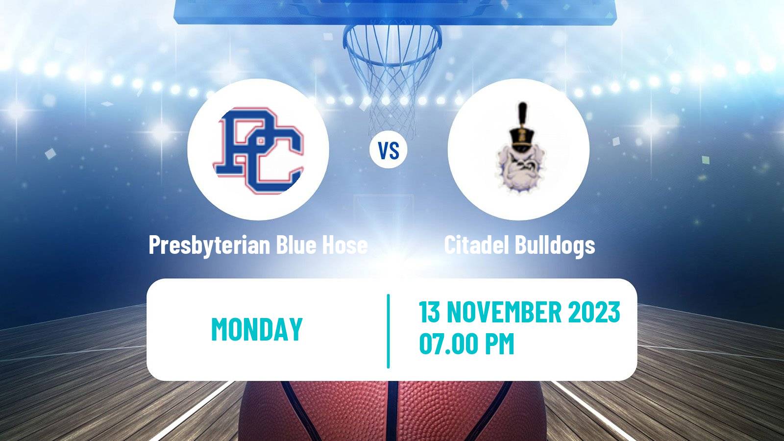 Basketball NCAA College Basketball Presbyterian Blue Hose - Citadel Bulldogs