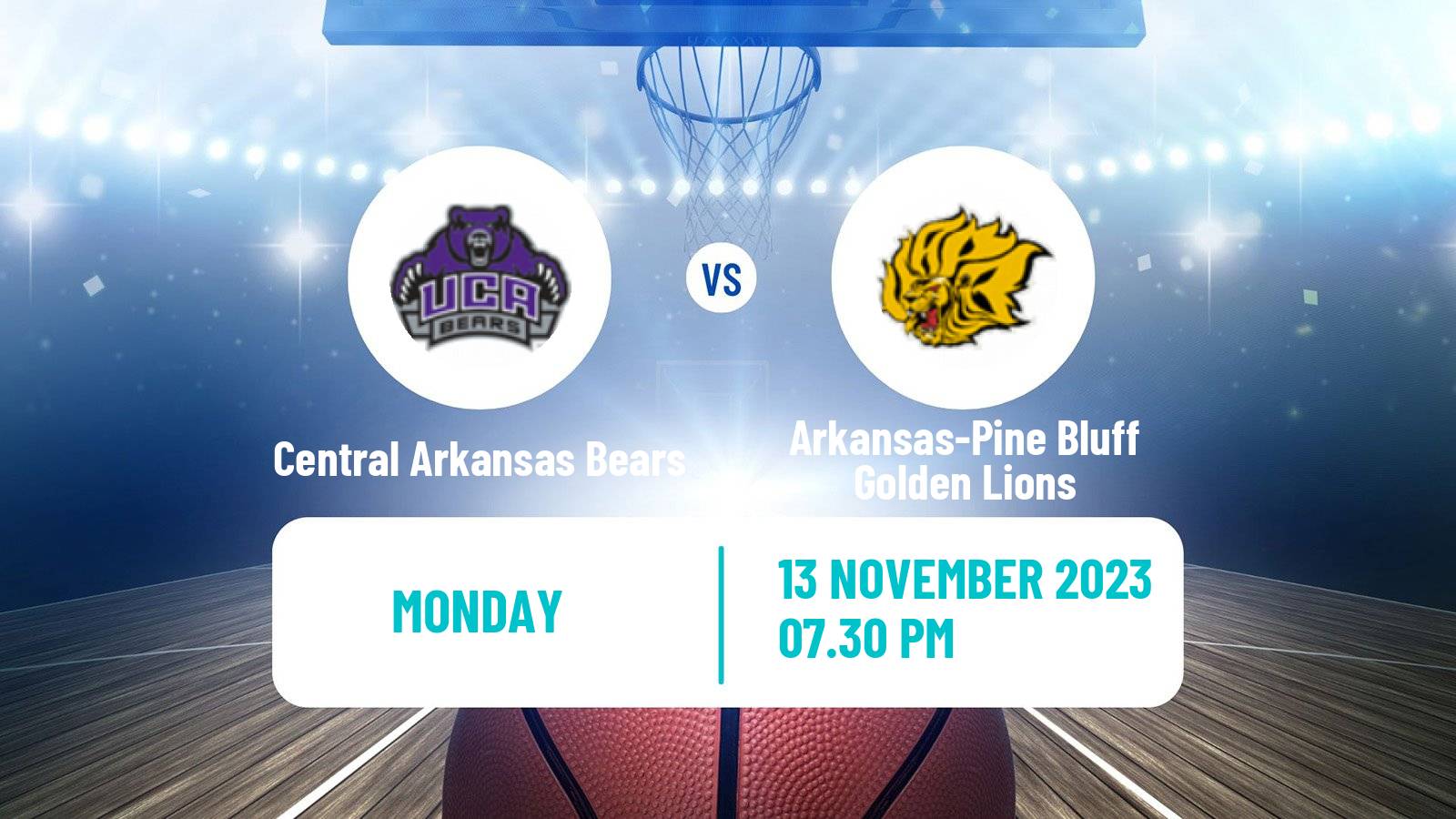 Basketball NCAA College Basketball Central Arkansas Bears - Arkansas-Pine Bluff Golden Lions