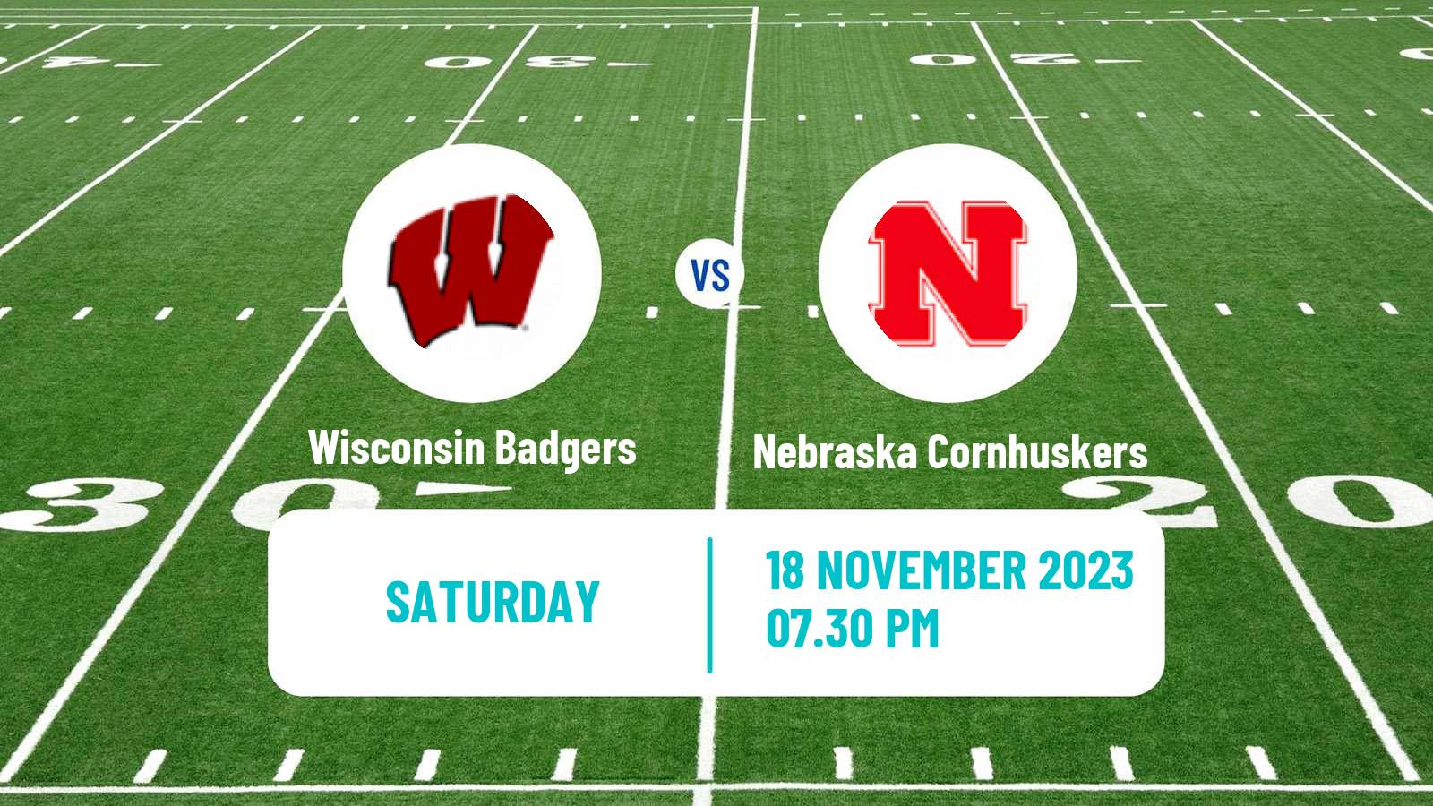 American football NCAA College Football Wisconsin Badgers - Nebraska Cornhuskers