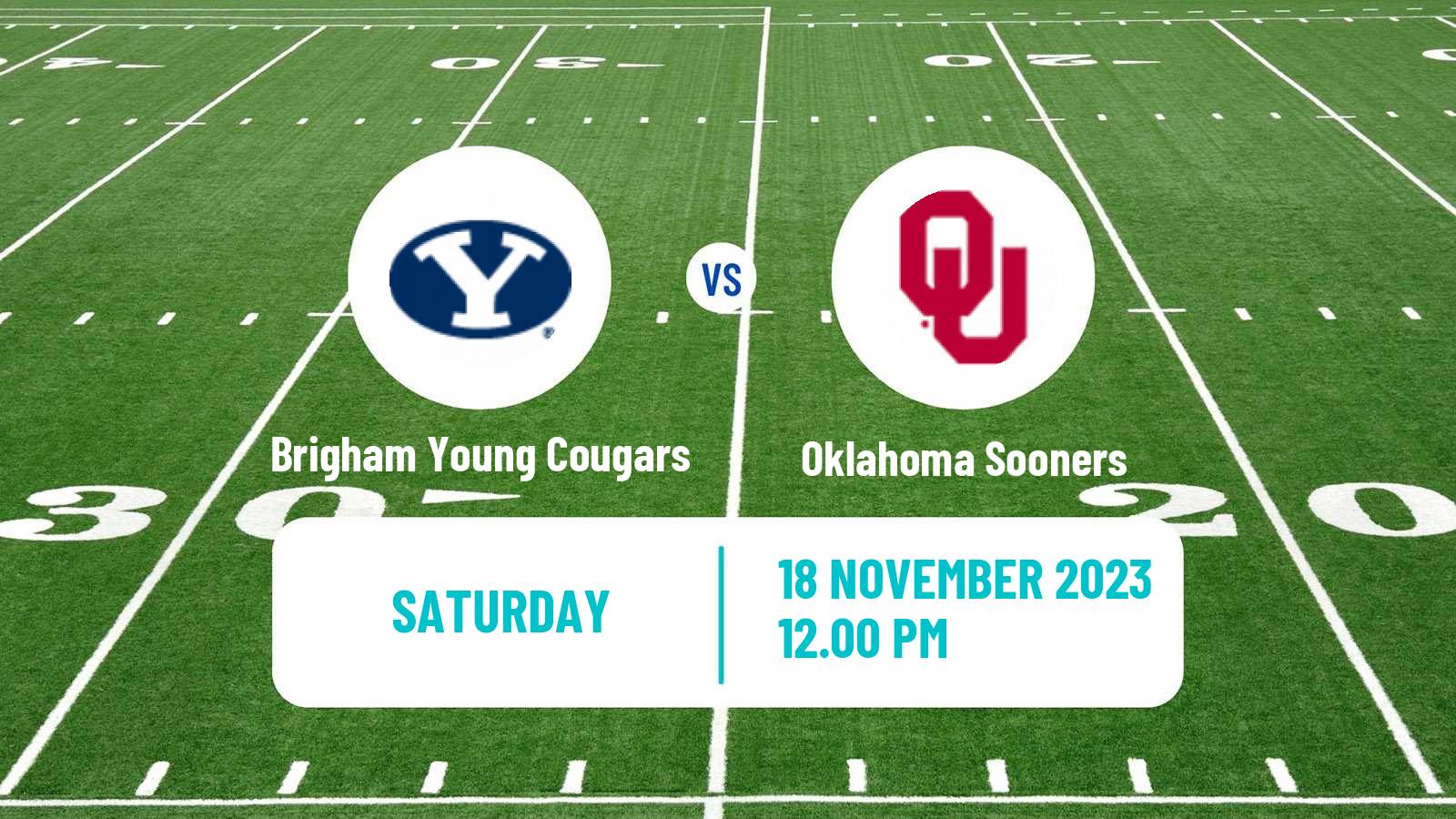 American football NCAA College Football Brigham Young Cougars - Oklahoma Sooners