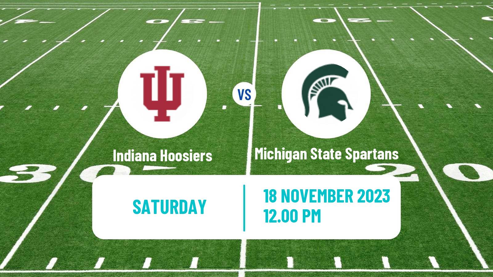 American football NCAA College Football Indiana Hoosiers - Michigan State Spartans