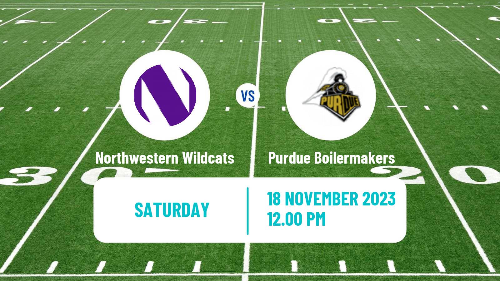 American football NCAA College Football Northwestern Wildcats - Purdue Boilermakers