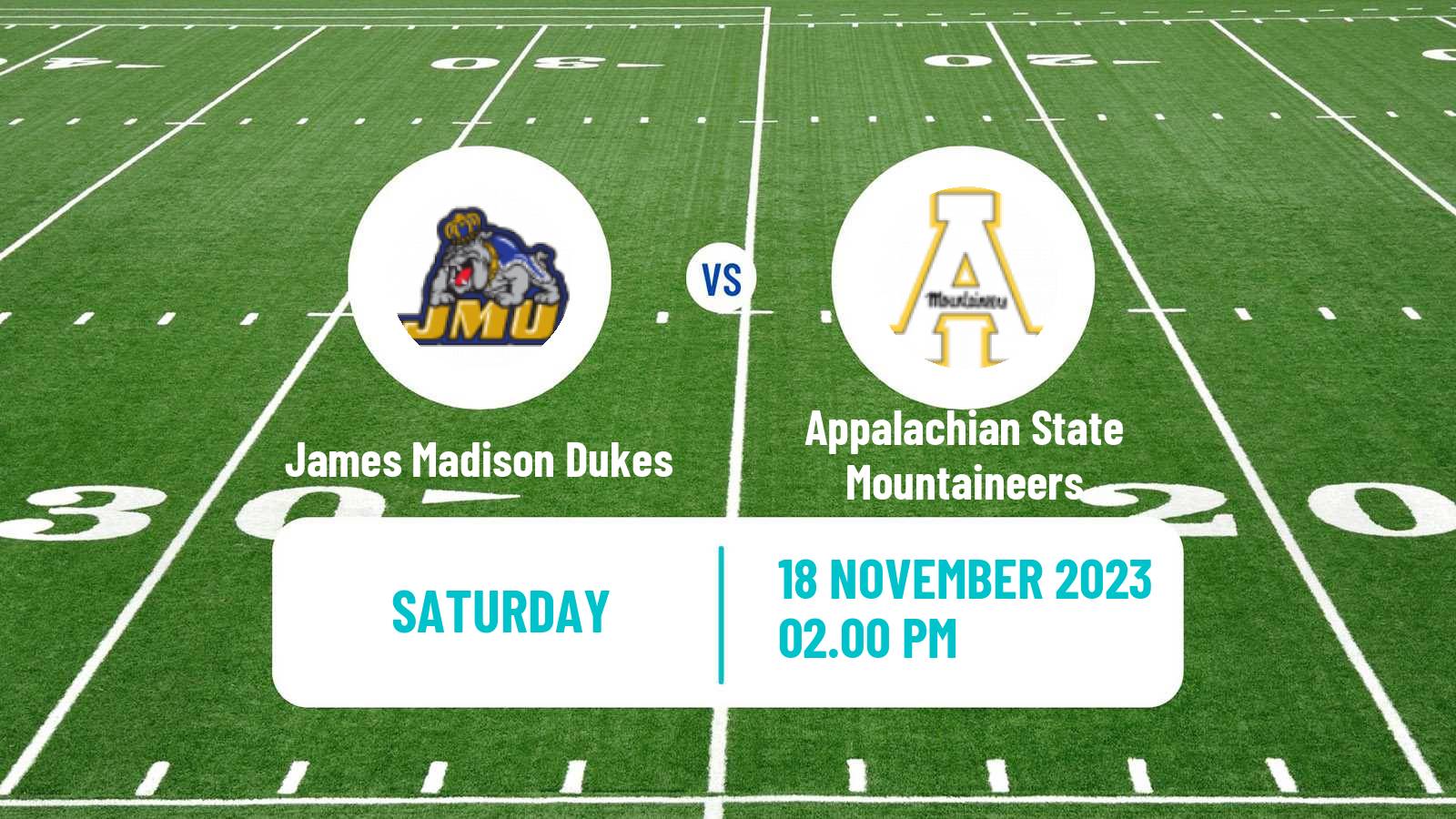 American football NCAA College Football James Madison Dukes - Appalachian State Mountaineers