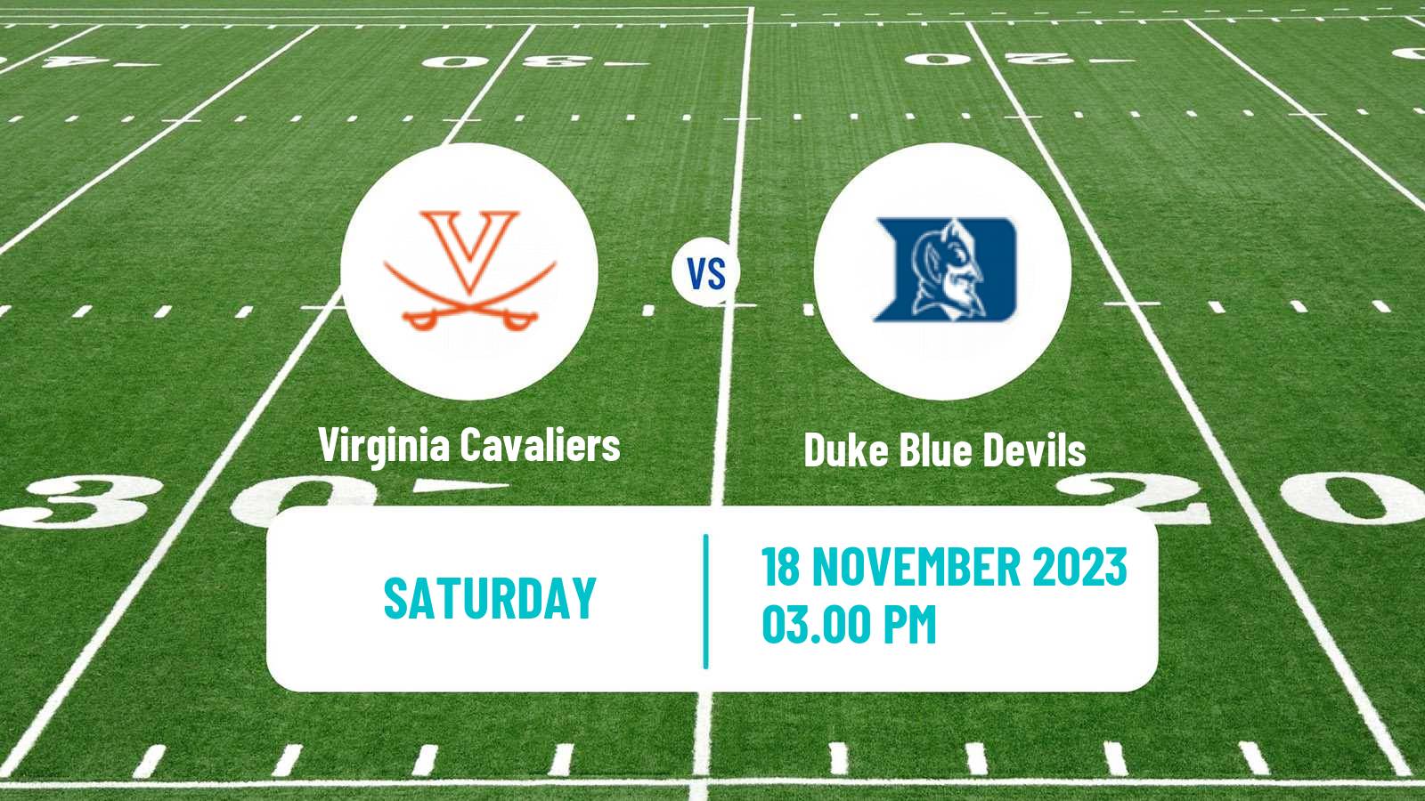 American football NCAA College Football Virginia Cavaliers - Duke Blue Devils