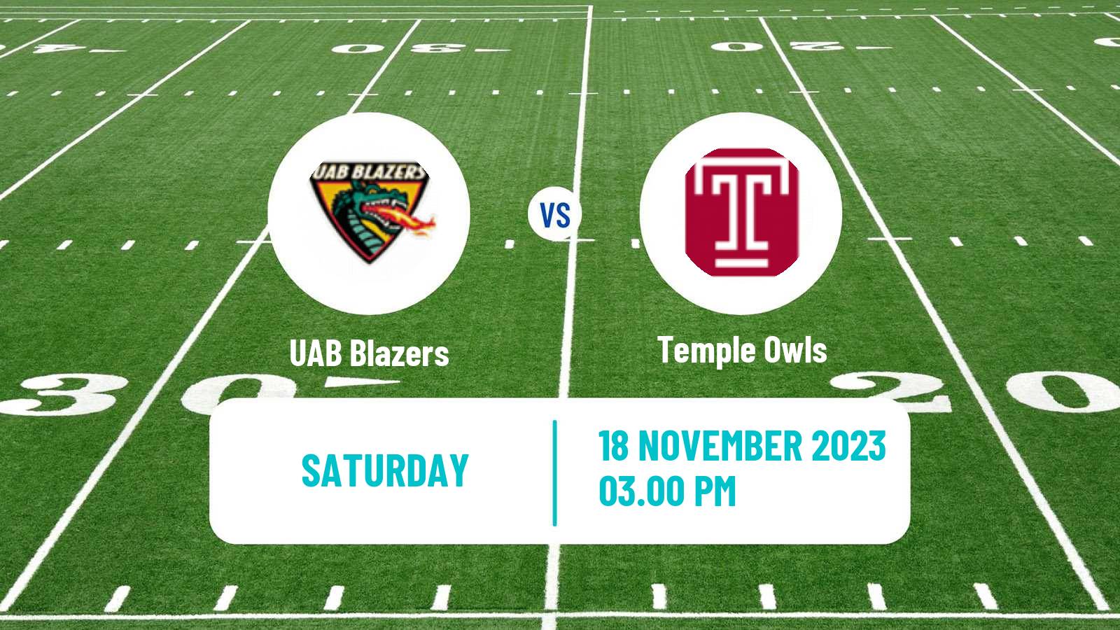 American football NCAA College Football UAB Blazers - Temple Owls