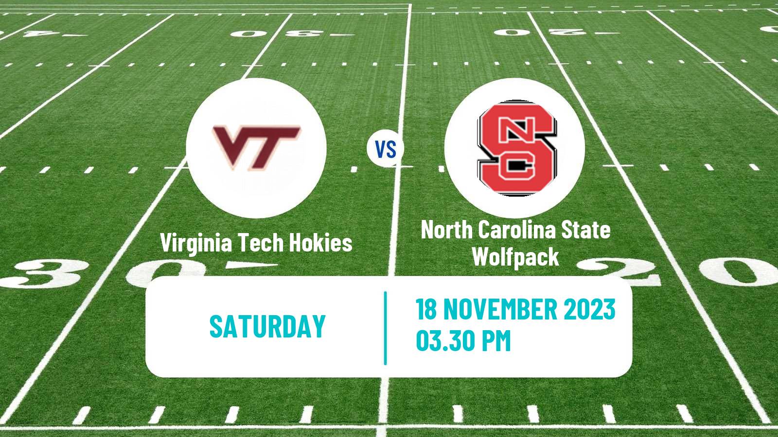 American football NCAA College Football Virginia Tech Hokies - North Carolina State Wolfpack