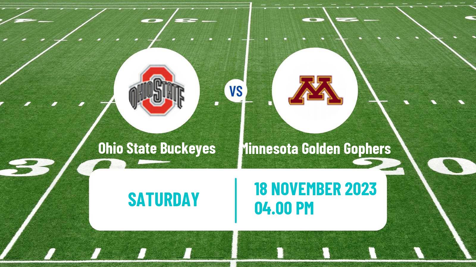 American football NCAA College Football Ohio State Buckeyes - Minnesota Golden Gophers