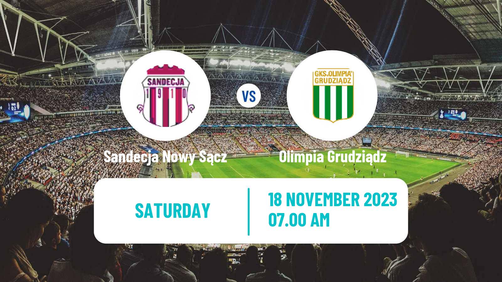 Soccer Polish Division 2 Sandecja Nowy Sącz - Olimpia Grudziądz