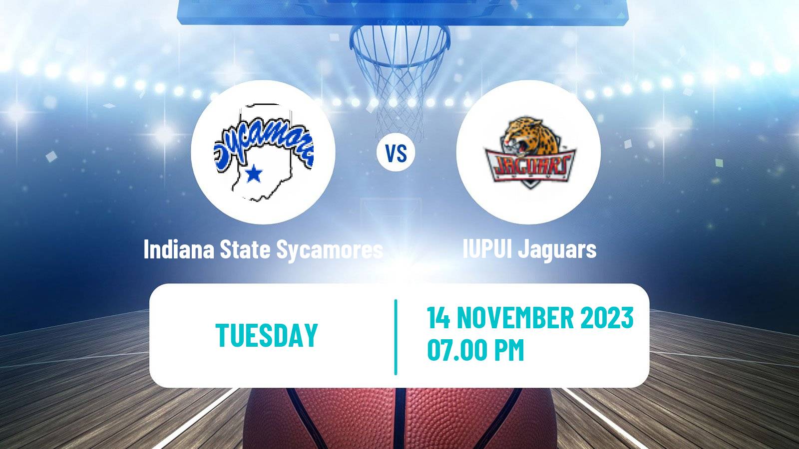 Basketball NCAA College Basketball Indiana State Sycamores - IUPUI Jaguars