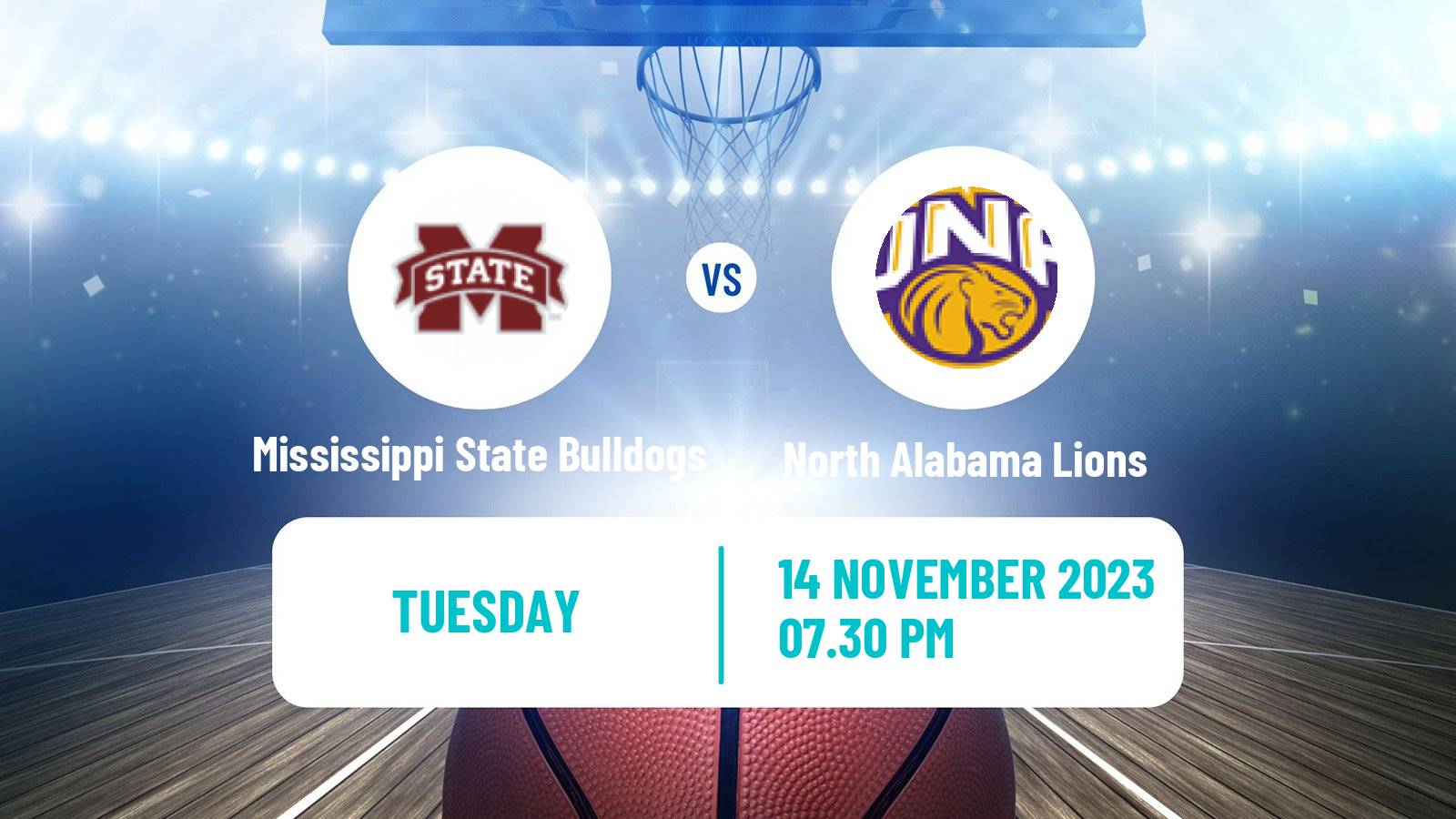 Basketball NCAA College Basketball Mississippi State Bulldogs - North Alabama Lions