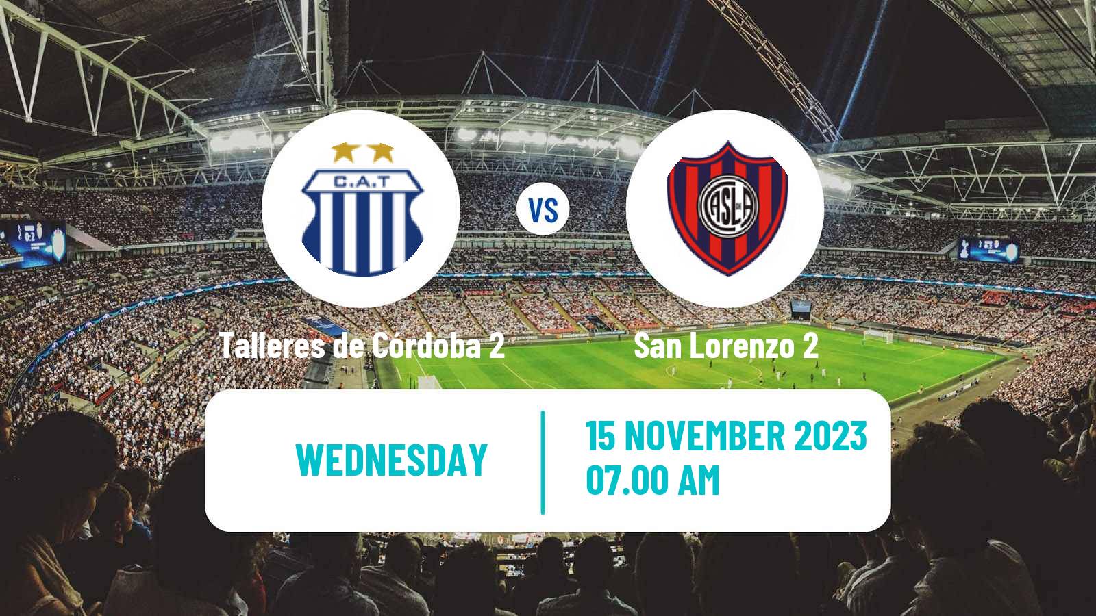 Soccer Argentinian Reserve League Talleres de Córdoba 2 - San Lorenzo 2