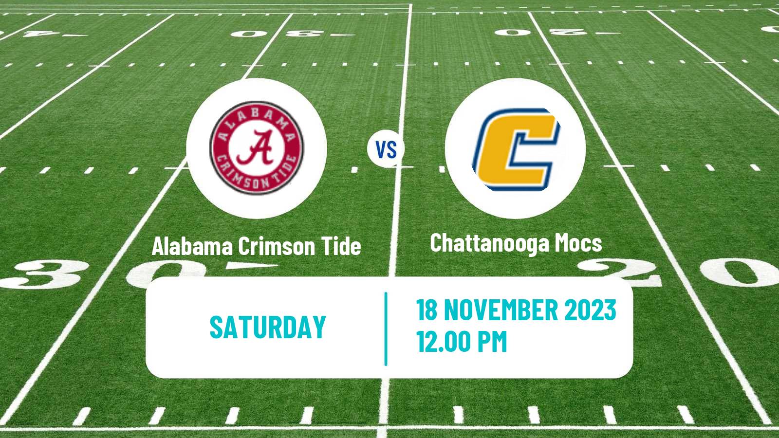 American football NCAA College Football Alabama Crimson Tide - Chattanooga Mocs