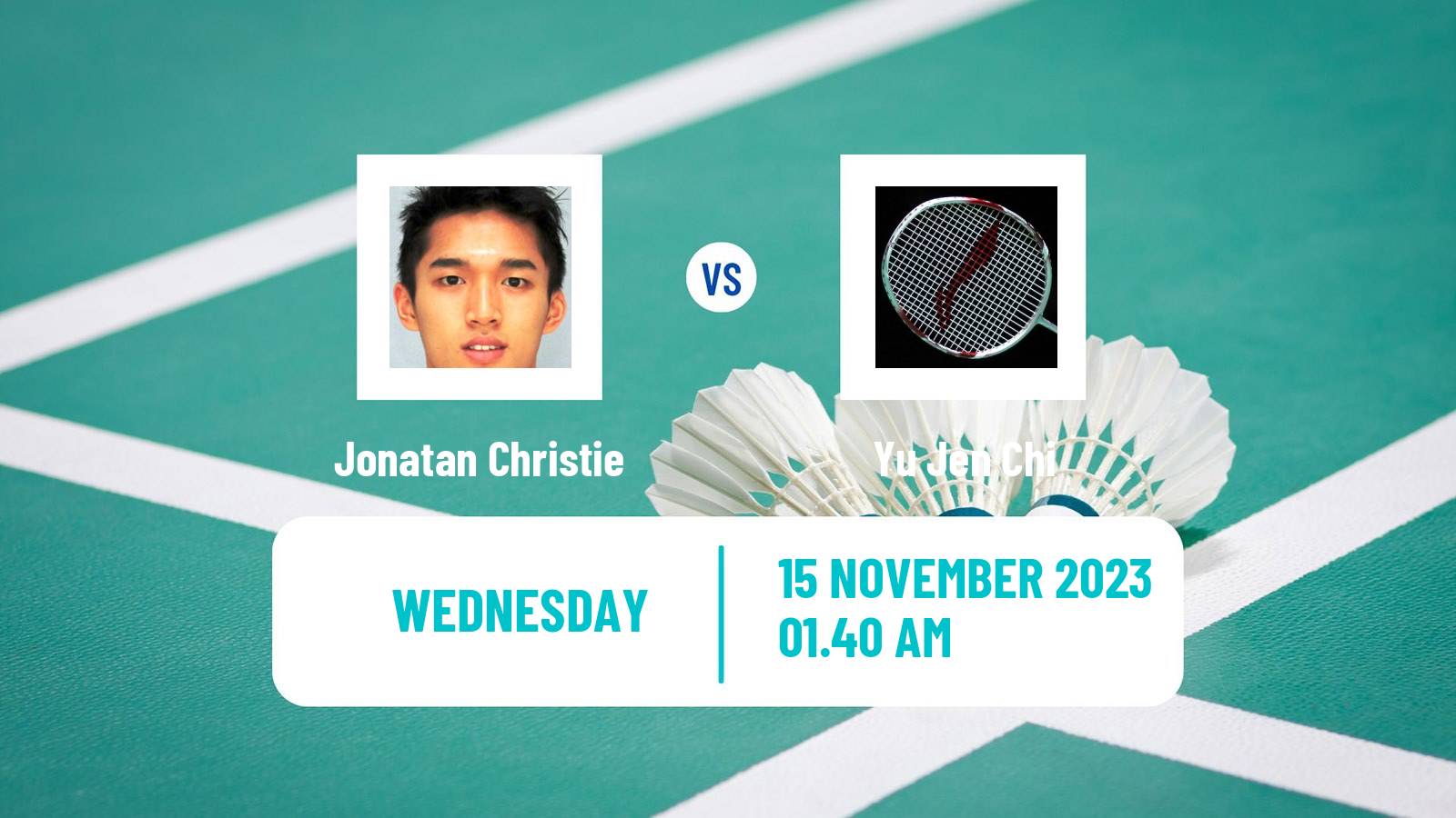 Badminton BWF World Tour Kumamoto Masters Men Jonatan Christie - Yu Jen Chi