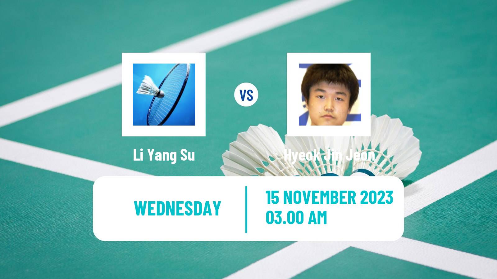 Badminton BWF World Tour Kumamoto Masters Men Li Yang Su - Hyeok Jin Jeon