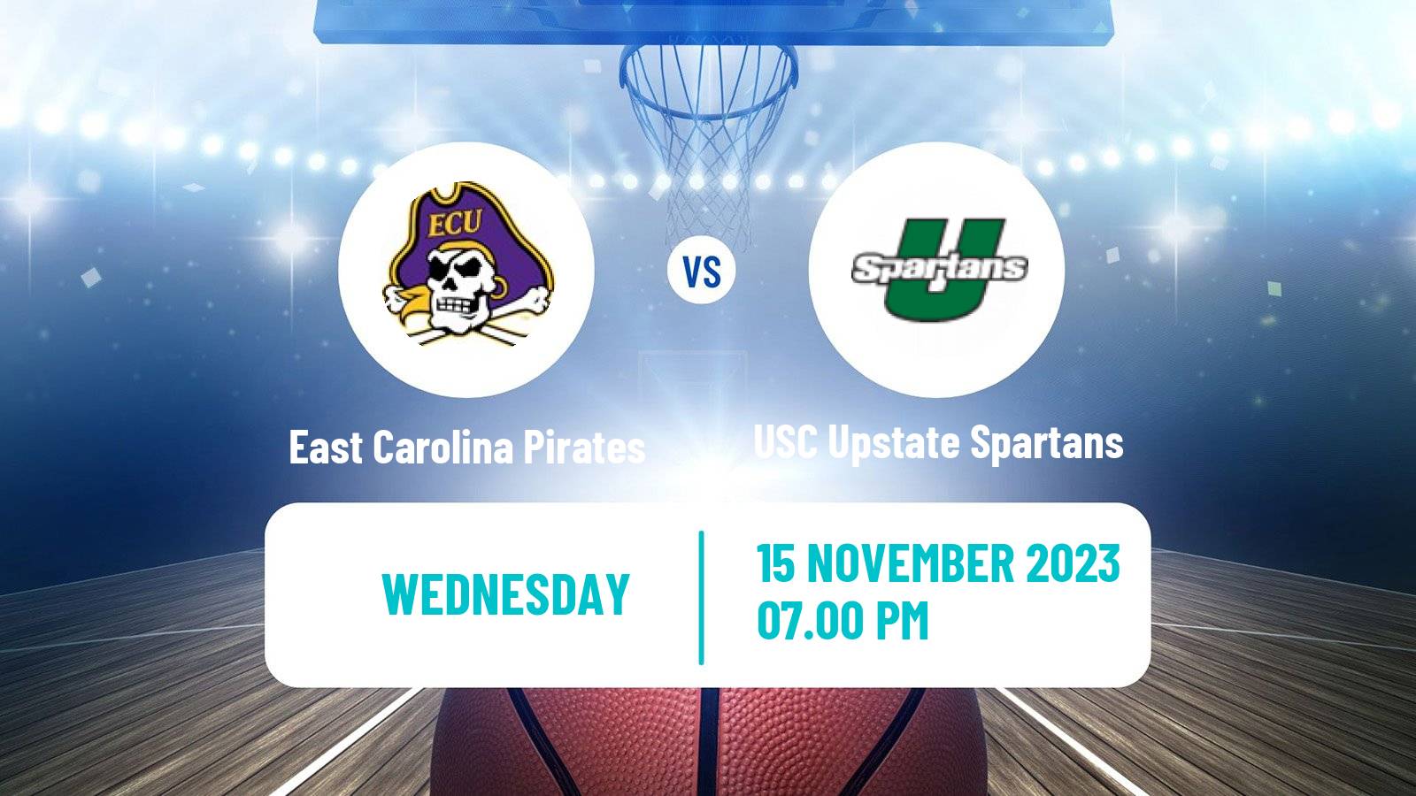 Basketball NCAA College Basketball East Carolina Pirates - USC Upstate Spartans