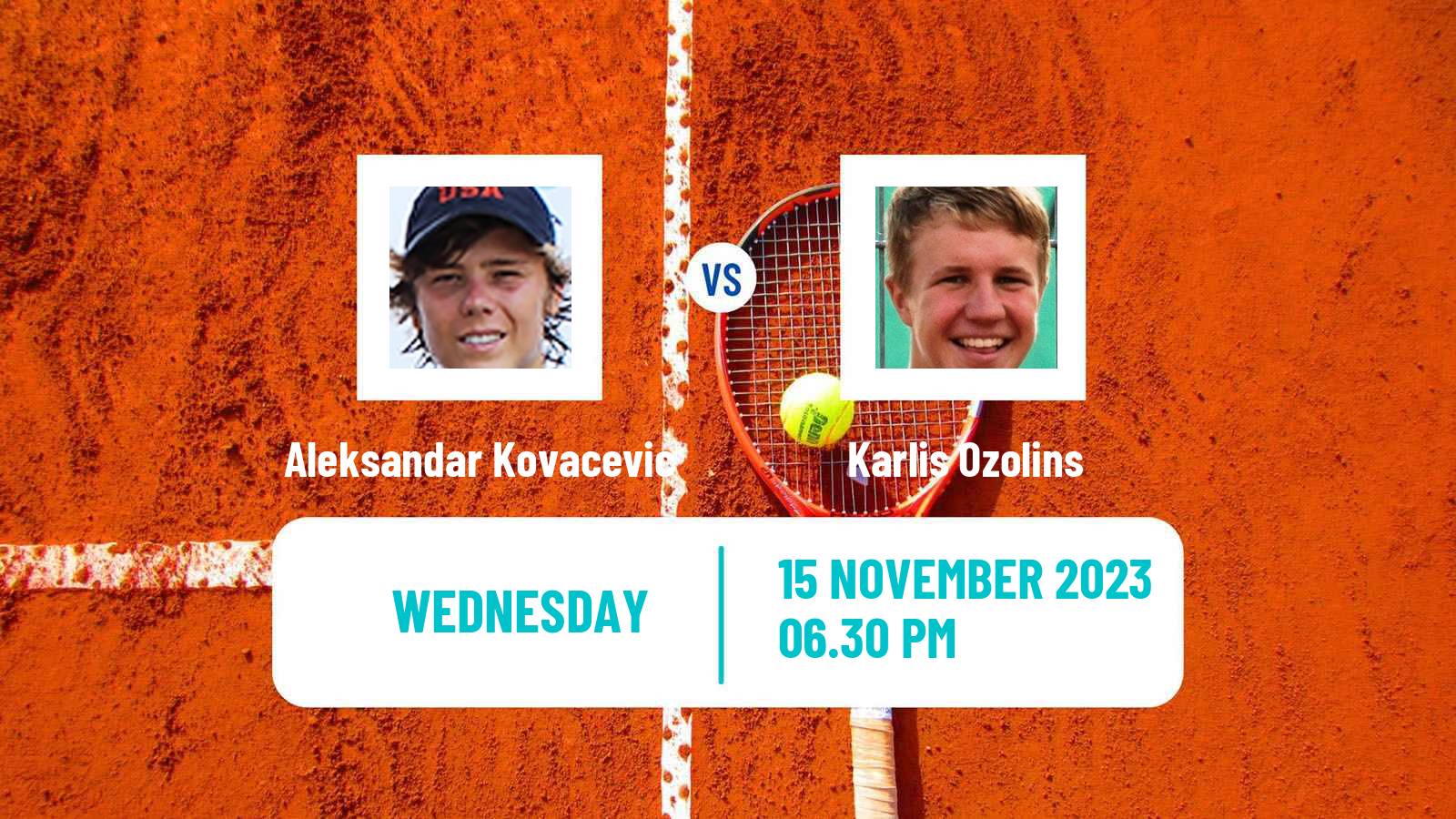 Tennis Champaign Challenger Men Aleksandar Kovacevic - Karlis Ozolins