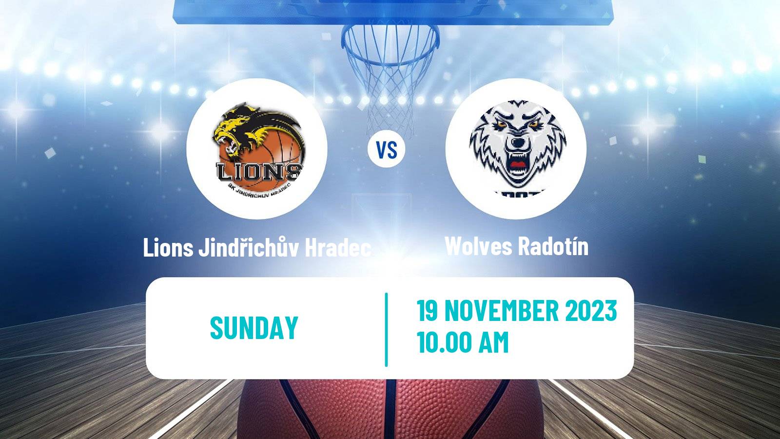 Basketball Czech 1 Liga Basketball Lions Jindřichův Hradec - Wolves Radotín