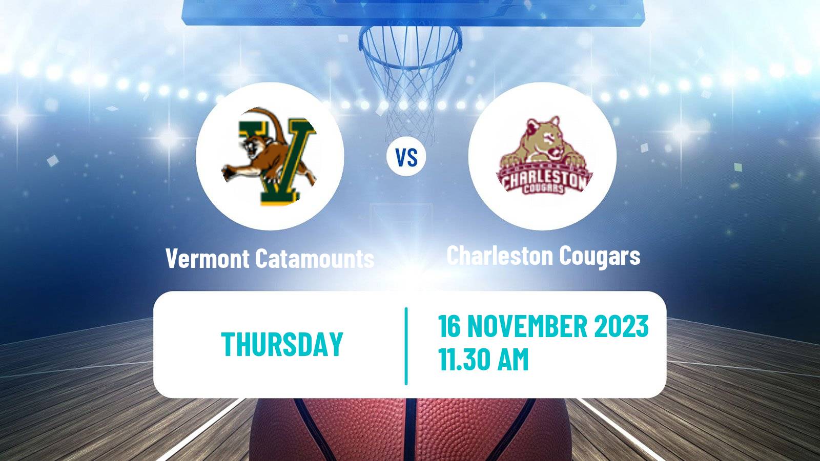 Basketball NCAA College Basketball Vermont Catamounts - Charleston Cougars