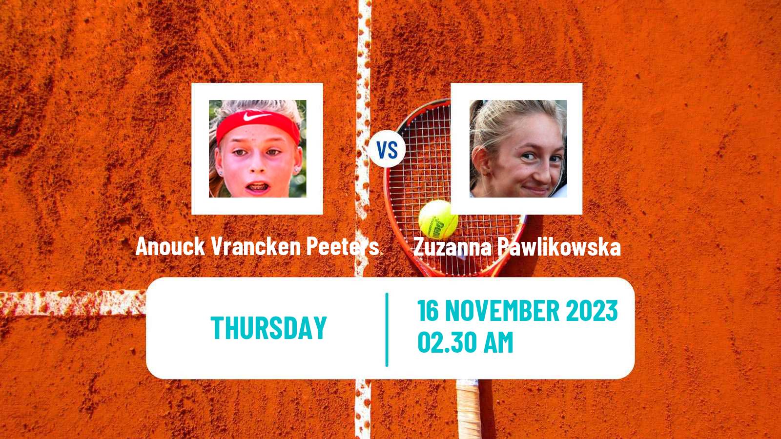 Tennis ITF W15 Sharm Elsheikh 18 Women Anouck Vrancken Peeters - Zuzanna Pawlikowska