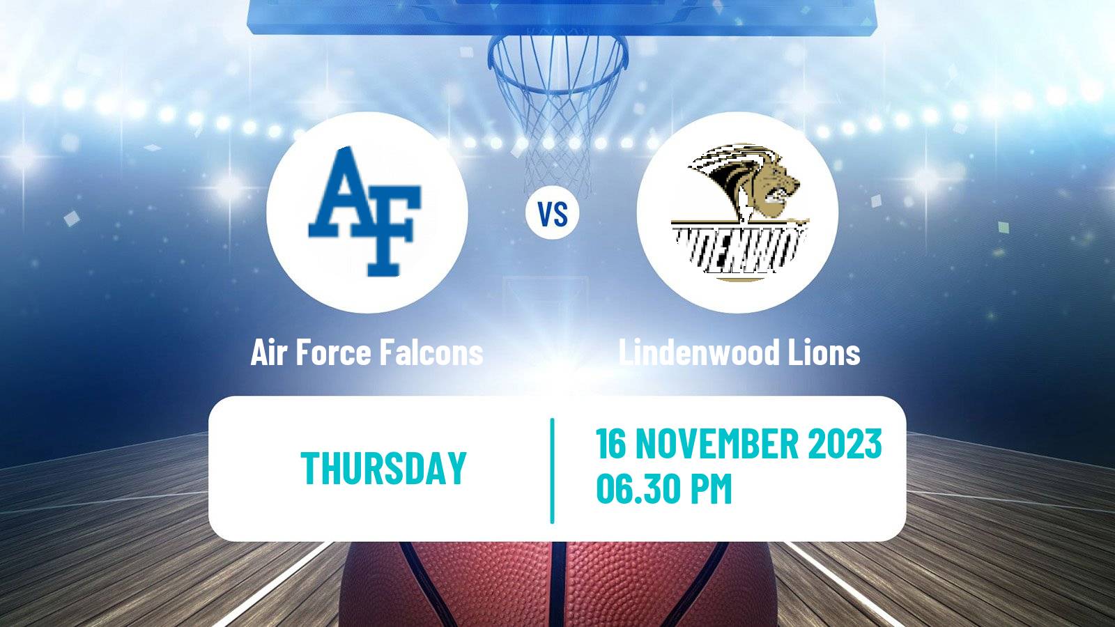 Basketball NCAA College Basketball Air Force Falcons - Lindenwood Lions