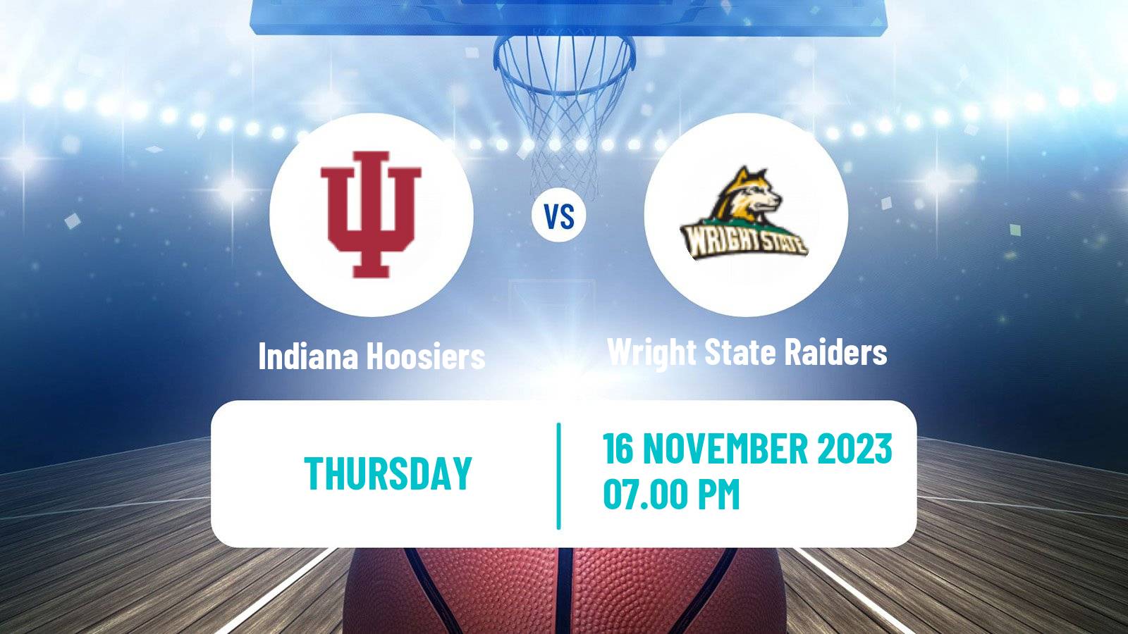 Basketball NCAA College Basketball Indiana Hoosiers - Wright State Raiders