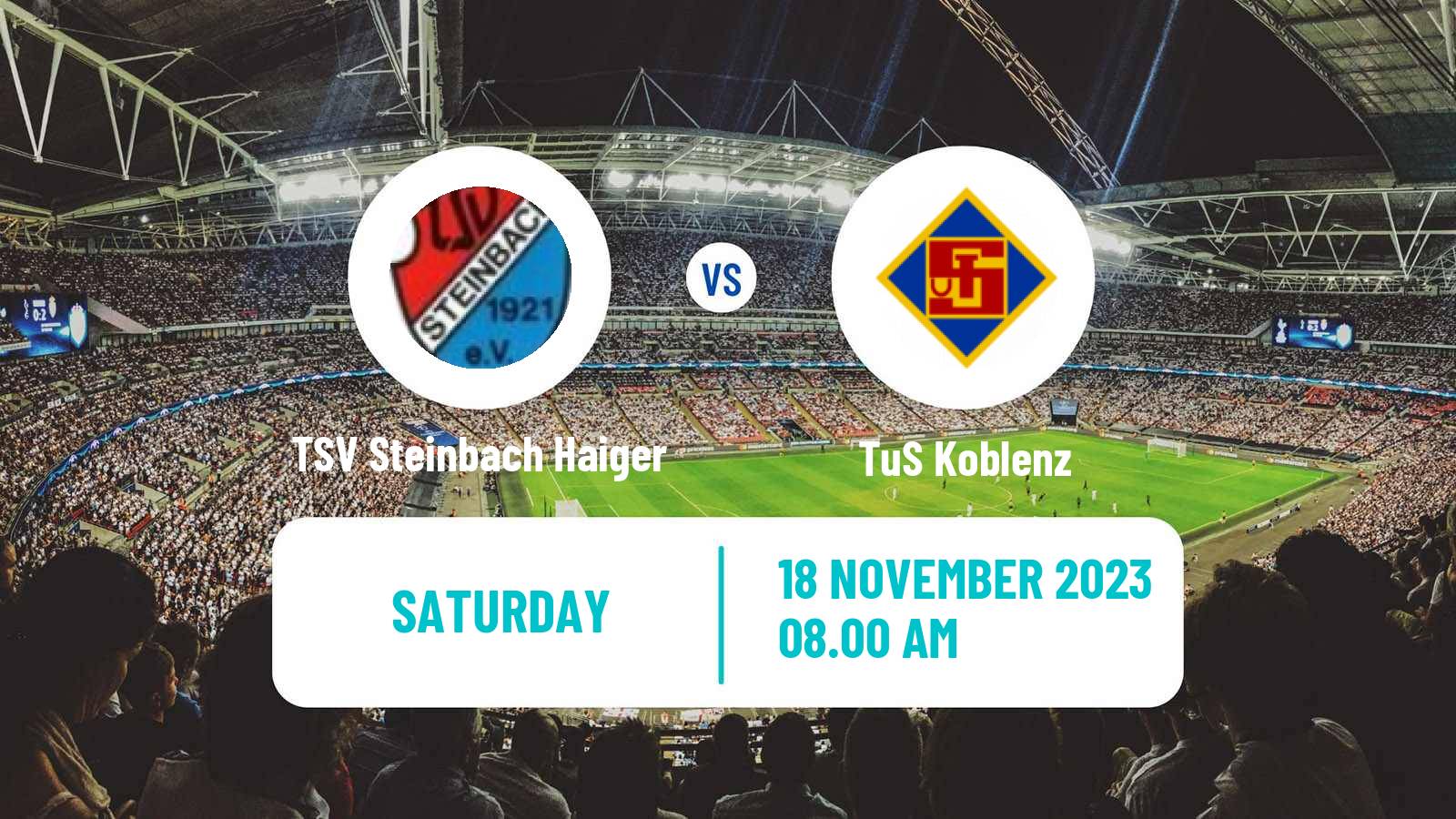 Soccer German Regionalliga Sudwest TSV Steinbach Haiger - TuS Koblenz